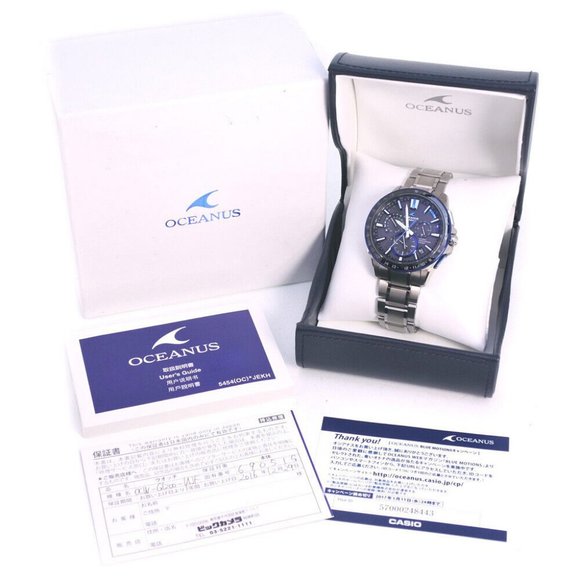 CASIO OCW-G1200-1AJF GPS Oceanus Watches blue/black titanium Solar Powered. - Picture 8 of 8